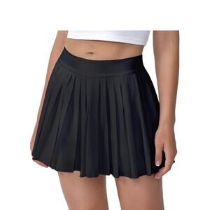 Mini Pleated Tennis Skirt for Women: Flowy Skorts for with Shorts 2xl Black